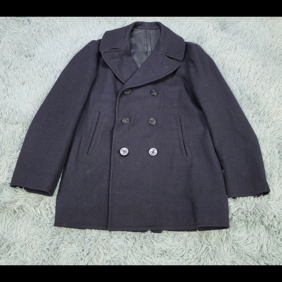 Schott Nyc 42R classic Melton pea coat - Picture 1 of 11